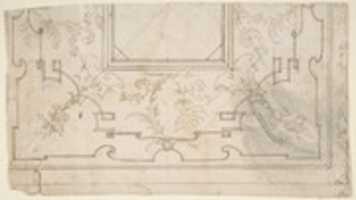 Free download One Half Design for a Ceiling with Floral and Strapwork Motifs (recto); Slight Scribbles (verso). free photo or picture to be edited with GIMP online image editor