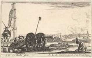 Free download On the Left, a Cannon, from Various Military Caprices (Varii capricci militari), plate 2 free photo or picture to be edited with GIMP online image editor