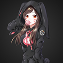 Overwatch D.va cute hoodie 1920X1080 HD  screen for extension Chrome web store in OffiDocs Chromium