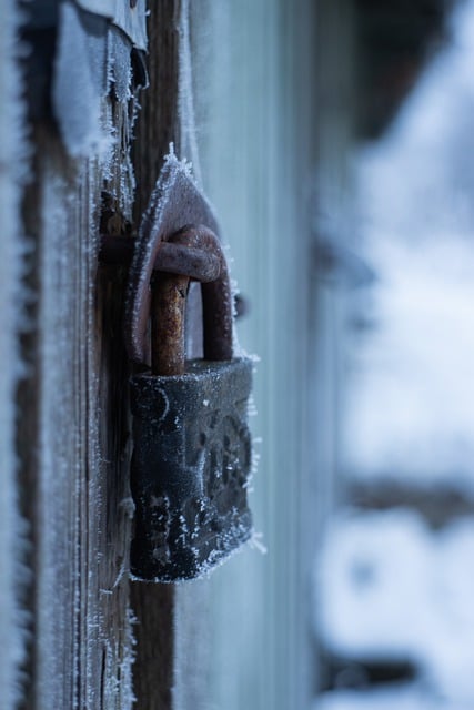 Free download padlock frozen door latvia shed free picture to be edited with GIMP free online image editor