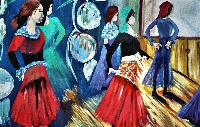 Free download Painted Dancers Acrylic Paint -  free illustration to be edited with GIMP free online image editor