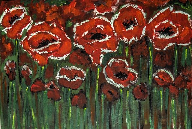 Free download Painted Poppies Bright And Bold -  free illustration to be edited with GIMP free online image editor