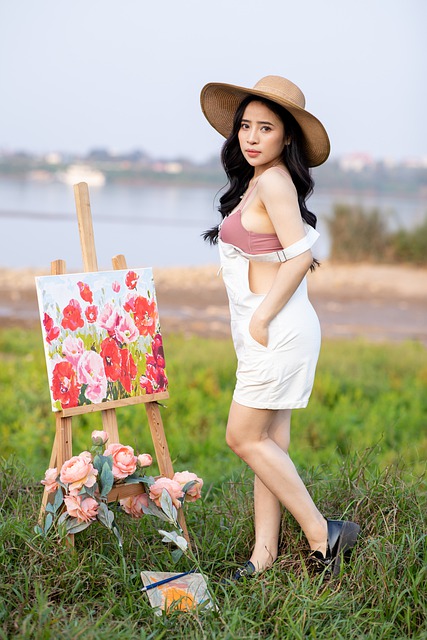 Free download painting woman outdoors portrait free picture to be edited with GIMP free online image editor