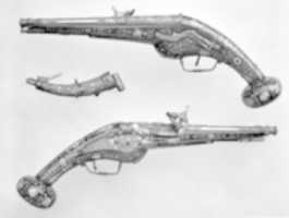 Free download Pair of Wheellock Pistols with Matching Priming Flask/Spanner free photo or picture to be edited with GIMP online image editor