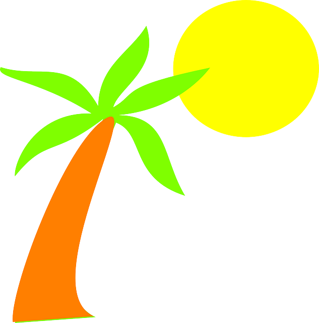 Free download Palm Tree Sun Holiday - Free vector graphic on Pixabay free illustration to be edited with GIMP free online image editor