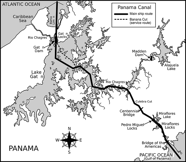 Free download Panama Canal Map Isthmus Of - Free vector graphic on Pixabay free illustration to be edited with GIMP free online image editor