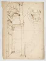 Free download Pantheon, partial plan; details (recto) Pantheon, rectangular niche, perspective; vault, detail (verso) free photo or picture to be edited with GIMP online image editor