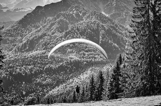 Free download Paraglider Flying Mountains -  free photo or picture to be edited with GIMP online image editor