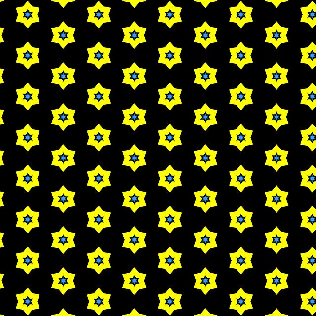 Free download Pattern Yellow Stars Black -  free illustration to be edited with GIMP free online image editor