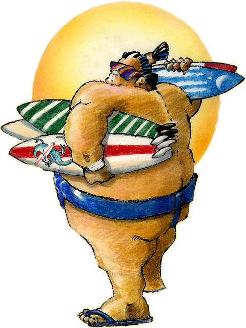 Free download Paul Reynolds Sumo Surfing -  free illustration to be edited with GIMP free online image editor