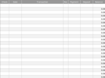 Free download Personal Checkbook Register DOC, XLS or PPT template free to be edited with LibreOffice online or OpenOffice Desktop online