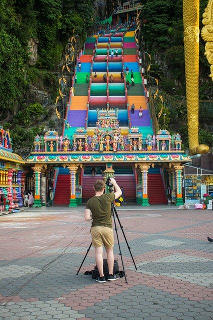 Free download Photographer Batu Caves Colorful -  free photo or picture to be edited with GIMP online image editor