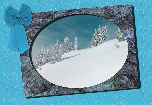 Free download Picture Frame Winter Christmas -  free illustration to be edited with GIMP free online image editor