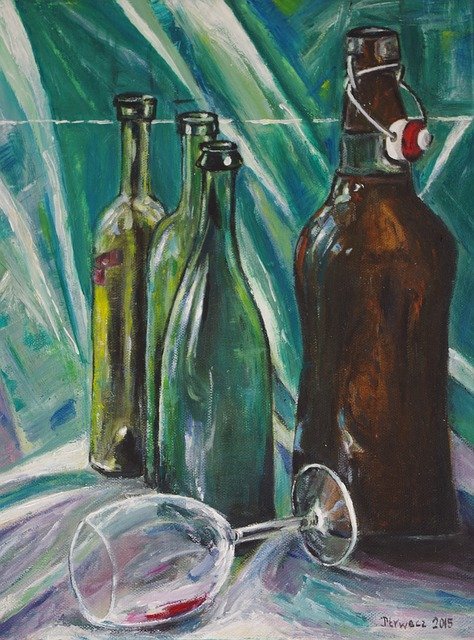 Free download Picture Painted Canvas The Bottle -  free illustration to be edited with GIMP free online image editor