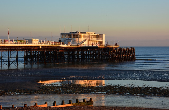 Free download pier beach sunset worthing pier free picture to be edited with GIMP free online image editor