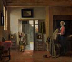 Free download Pieter De Hooch, The Bedroom free photo or picture to be edited with GIMP online image editor