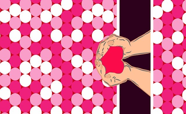 Free download Pink Spot Hand Heart -  free illustration to be edited with GIMP free online image editor