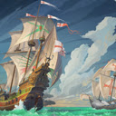 Pirate Ships in Naval Battle | 1366x768  screen for extension Chrome web store in OffiDocs Chromium