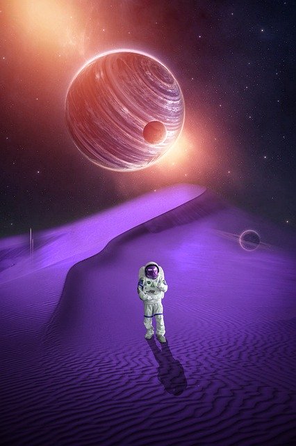 Download grátis Planet Cosmonaut Desert - ilustração grátis para ser editada com o editor de imagens online grátis do GIMP