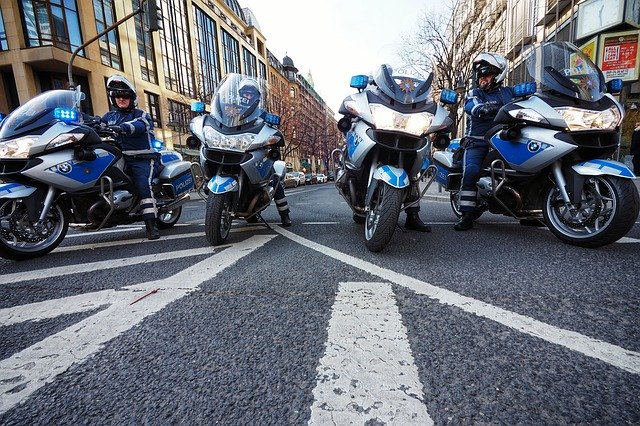 Free download Police Motorcycle Demonstration -  free photo or picture to be edited with GIMP online image editor