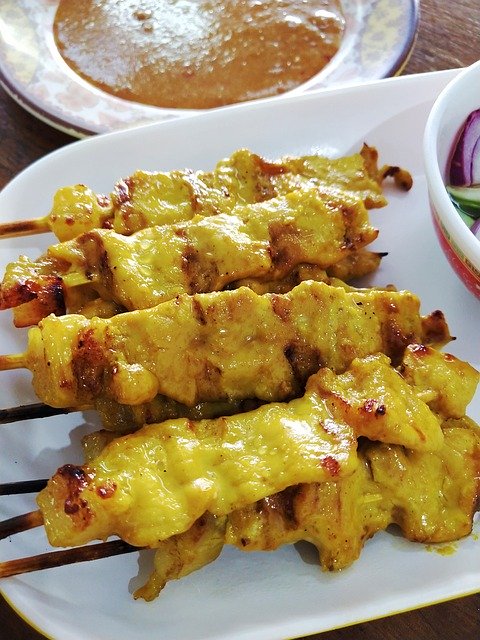 Free download Pork Satay Food -  free photo or picture to be edited with GIMP online image editor