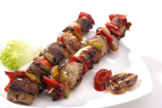 Free download pork skewers vegetables grilled free picture to be edited with GIMP free online image editor