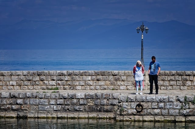 Free download port mountains pier people free picture to be edited with GIMP free online image editor