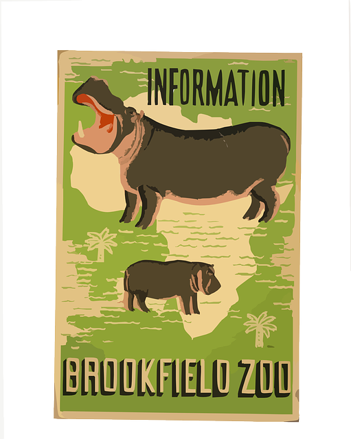 Free download Poster Zoo Hippo River - Free vector graphic on Pixabay free illustration to be edited with GIMP free online image editor