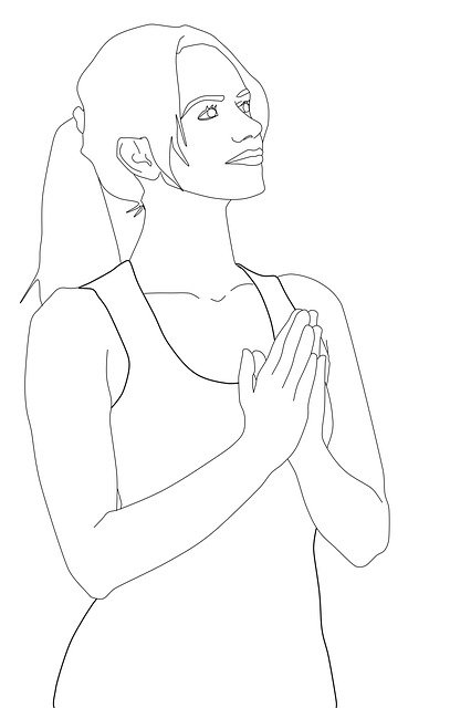 Free download Praying Woman Coloring Page -  free illustration to be edited with GIMP free online image editor