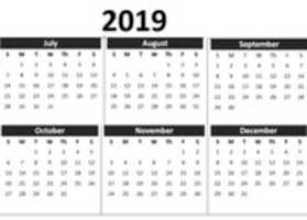 Free download Printable Calendar 2019 free photo or picture to be edited with GIMP online image editor