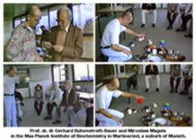 Free download Prof. Dr. Dr. Gerhard Ruhenstroth Bauer And Miroslaw Magola In The Max Planck Institute Of Biochemistry In Martinsried, A Suburb Of Munich free photo or picture to be edited with GIMP online image editor