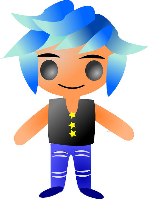 Free download Punk Dude Guy Blue - Free vector graphic on Pixabay free illustration to be edited with GIMP free online image editor