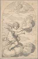 Free download Putto Holding a Cloud and Horn free photo or picture to be edited with GIMP online image editor