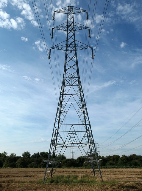 Free download pylon electricity blue landscape free picture to be edited with GIMP free online image editor