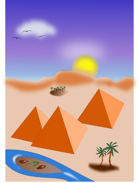 Free download Pyramid Egypt Desert Palm - Free vector graphic on Pixabay free illustration to be edited with GIMP free online image editor