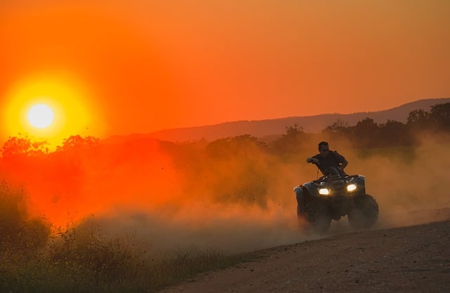 Free download quad atv drift dust sunset epic free picture to be edited with GIMP free online image editor