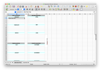 Modelo gratuito Planejador Trimestral, Vertical 3X5 válido para LibreOffice, OpenOffice, Microsoft Word, Excel, Powerpoint e Office 365