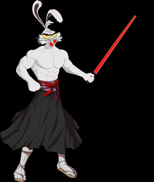 Free download Rabbit Lightsaber Jedi -  free illustration to be edited with GIMP free online image editor