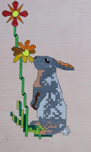 Free download Rabbit Rodent Flowers Naive -  free illustration to be edited with GIMP free online image editor