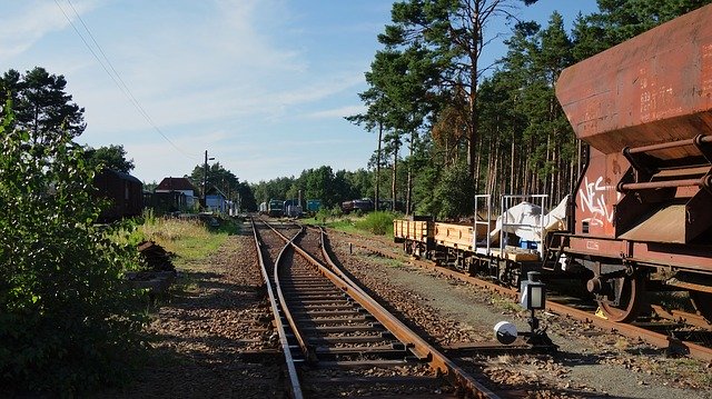 Free download Rails Wagon Train Station Historic -  free photo or picture to be edited with GIMP online image editor