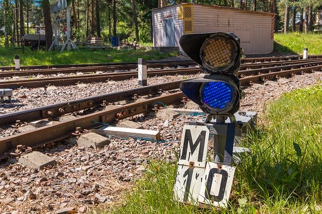 Free download Railway Traffic Blue Forbidding -  free photo or picture to be edited with GIMP online image editor