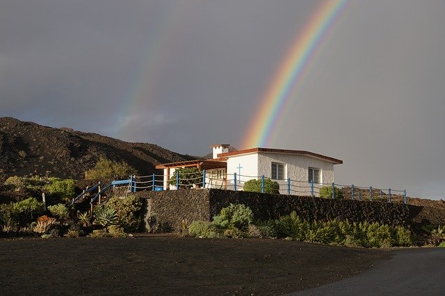 Free download Rainbow Chapel Fuencaliente -  free photo or picture to be edited with GIMP online image editor