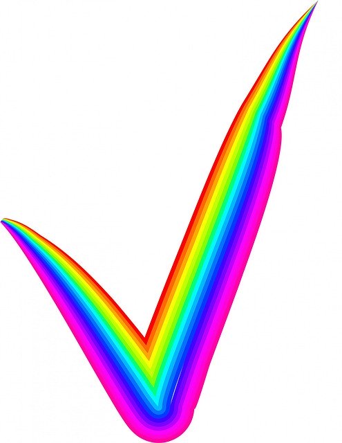 Free download Rainbow Check Mark -  free illustration to be edited with GIMP free online image editor