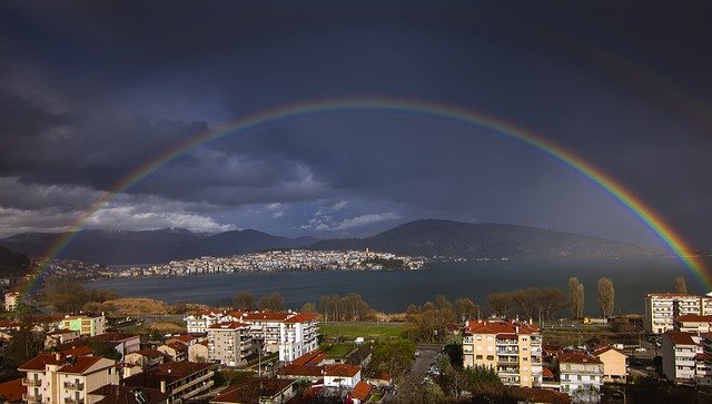 Free download Rainbow Kastoria Greece -  free photo or picture to be edited with GIMP online image editor