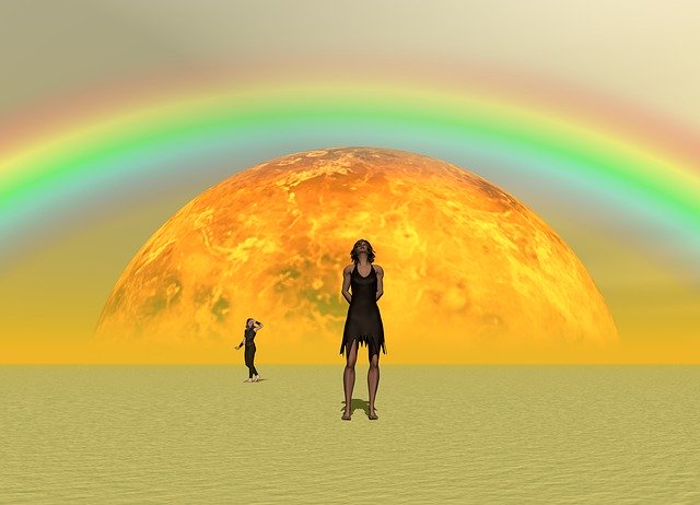 Free download Rainbow Sunrise Sky -  free illustration to be edited with GIMP free online image editor