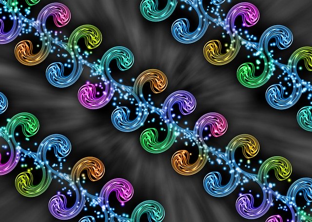 Free download Rainbow Swirls Pattern -  free illustration to be edited with GIMP free online image editor