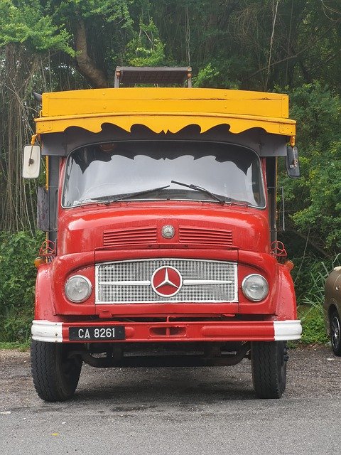 Free download Red Yellow Lorry -  free photo or picture to be edited with GIMP online image editor