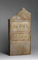 Free download Reproduction of a painted stele with warriors free photo or picture to be edited with GIMP online image editor