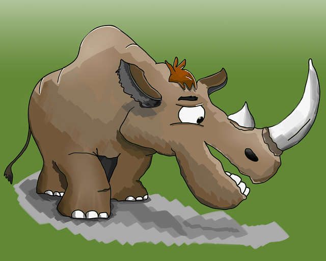 Free download Rhino Horn Cartoon -  free illustration to be edited with GIMP free online image editor