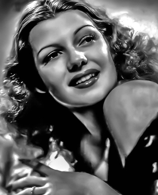 Free download Rita Hayworth Female Portrait -  free illustration to be edited with GIMP free online image editor